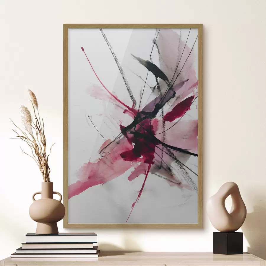 Fototapete Moderne Komposition aus Linien und Flecken im Aquarellstil f46951
