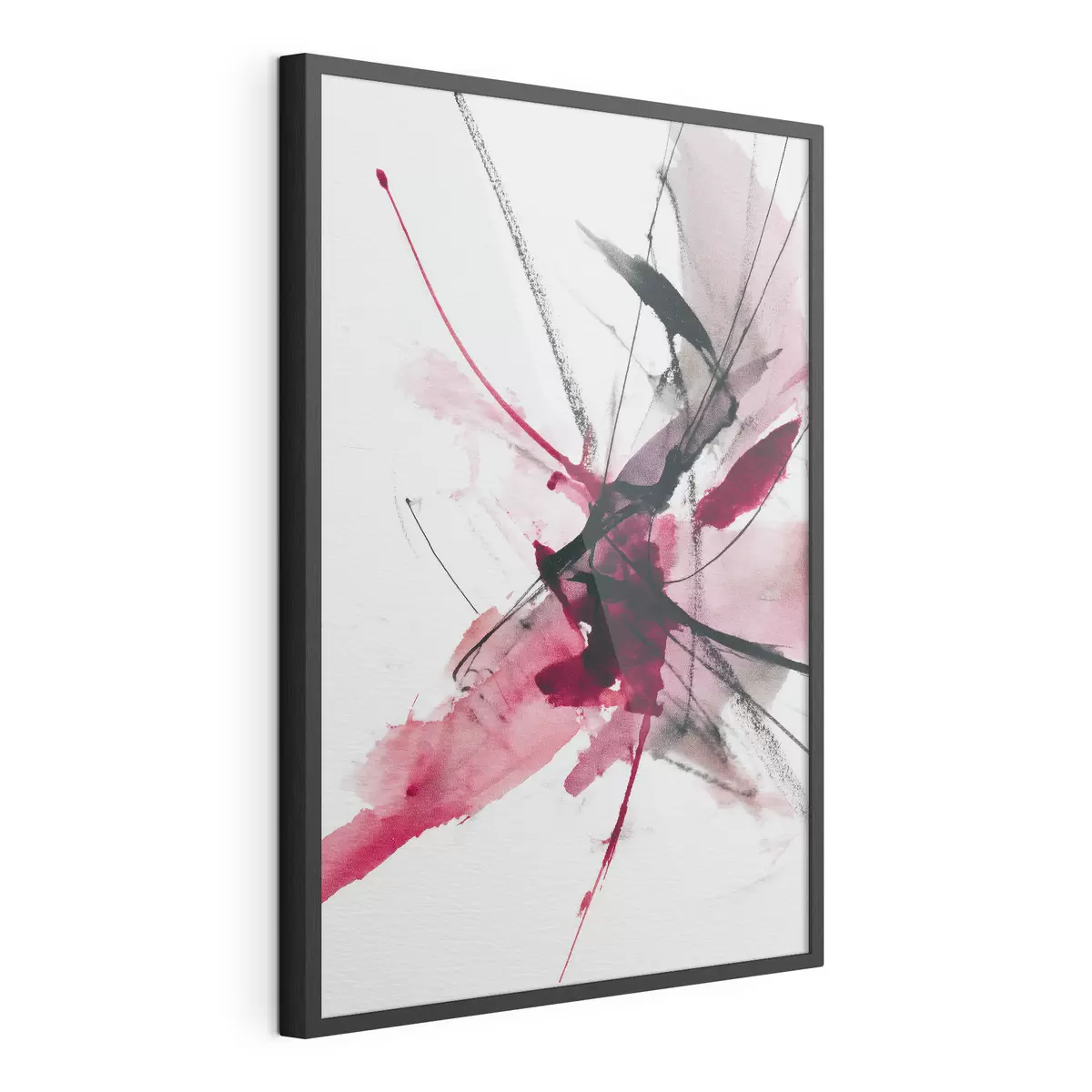 Poster Moderne Komposition aus Linien und Flecken im Aquarellstil f46951