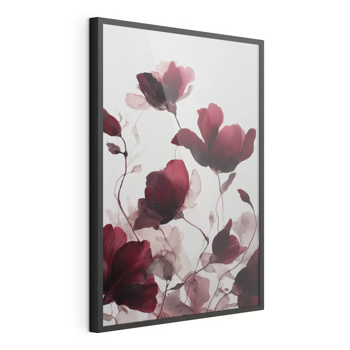 Poster Zarte Mohnblumen mit Unschärfeeffekt im Aquarell-Harmonie-Stil f46962