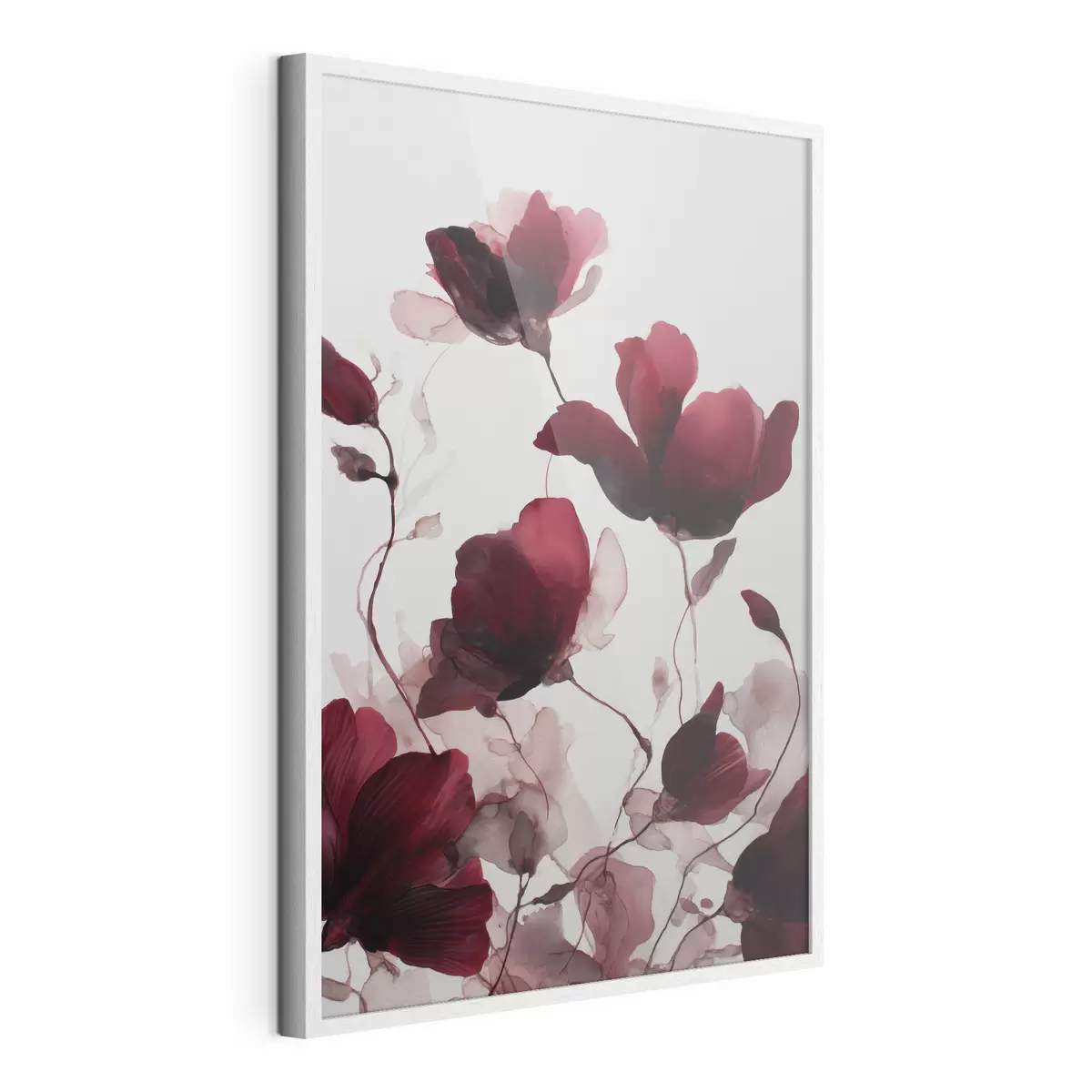 Poster Zarte Mohnblumen mit Unschärfeeffekt im Aquarell-Harmonie-Stil f46962