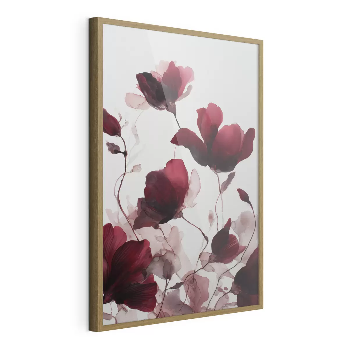 Poster Zarte Mohnblumen mit Unschärfeeffekt im Aquarell-Harmonie-Stil f46962