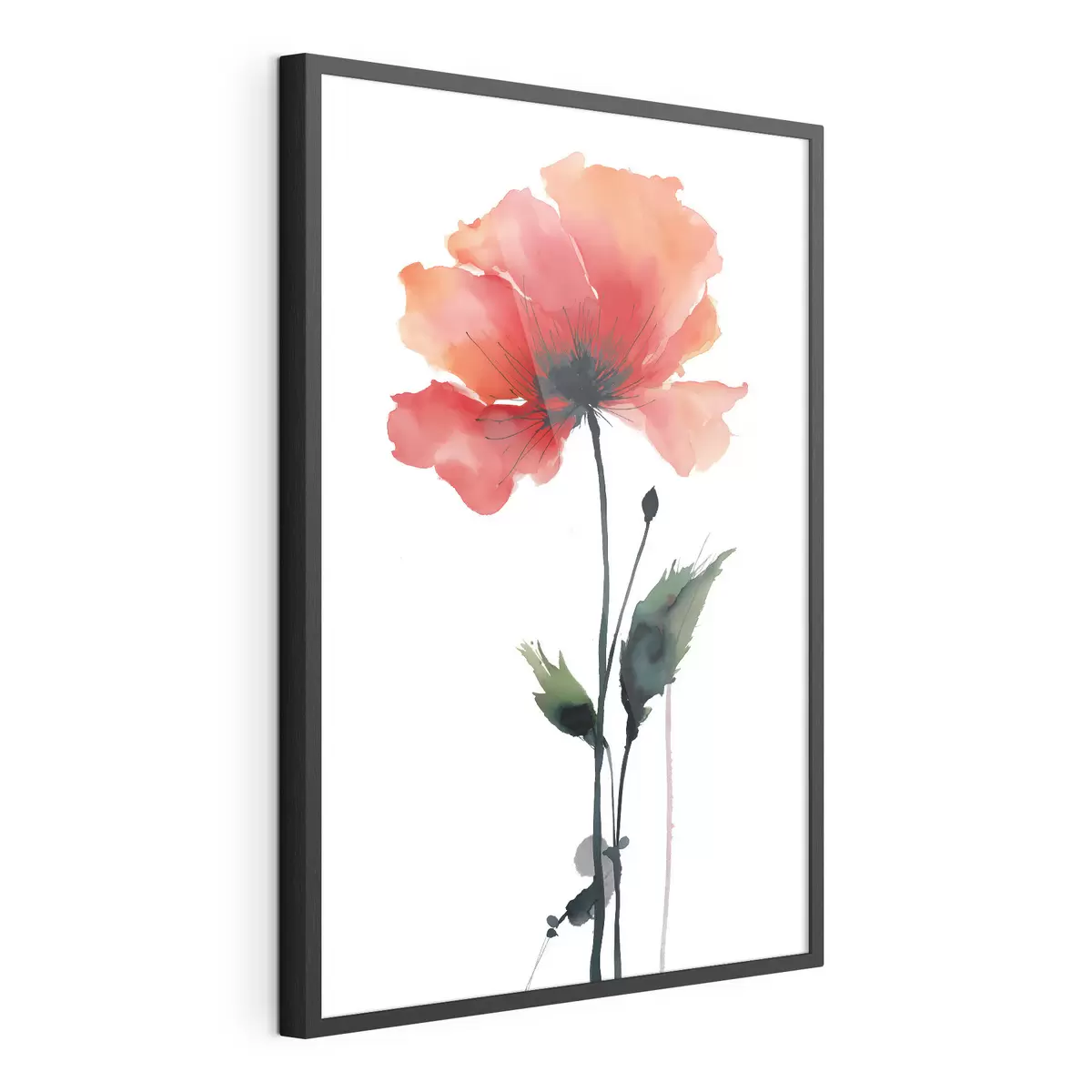 Poster Aquarell-Mohnblume in ruhigen Farben mit sanften Farbübergängen f47087