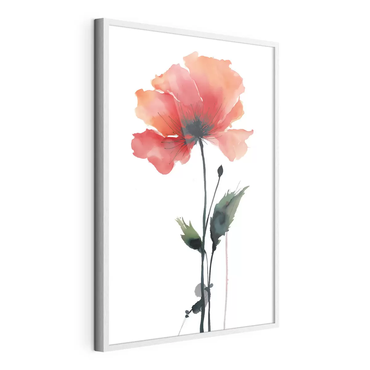 Poster Aquarell-Mohnblume in ruhigen Farben mit sanften Farbübergängen f47087