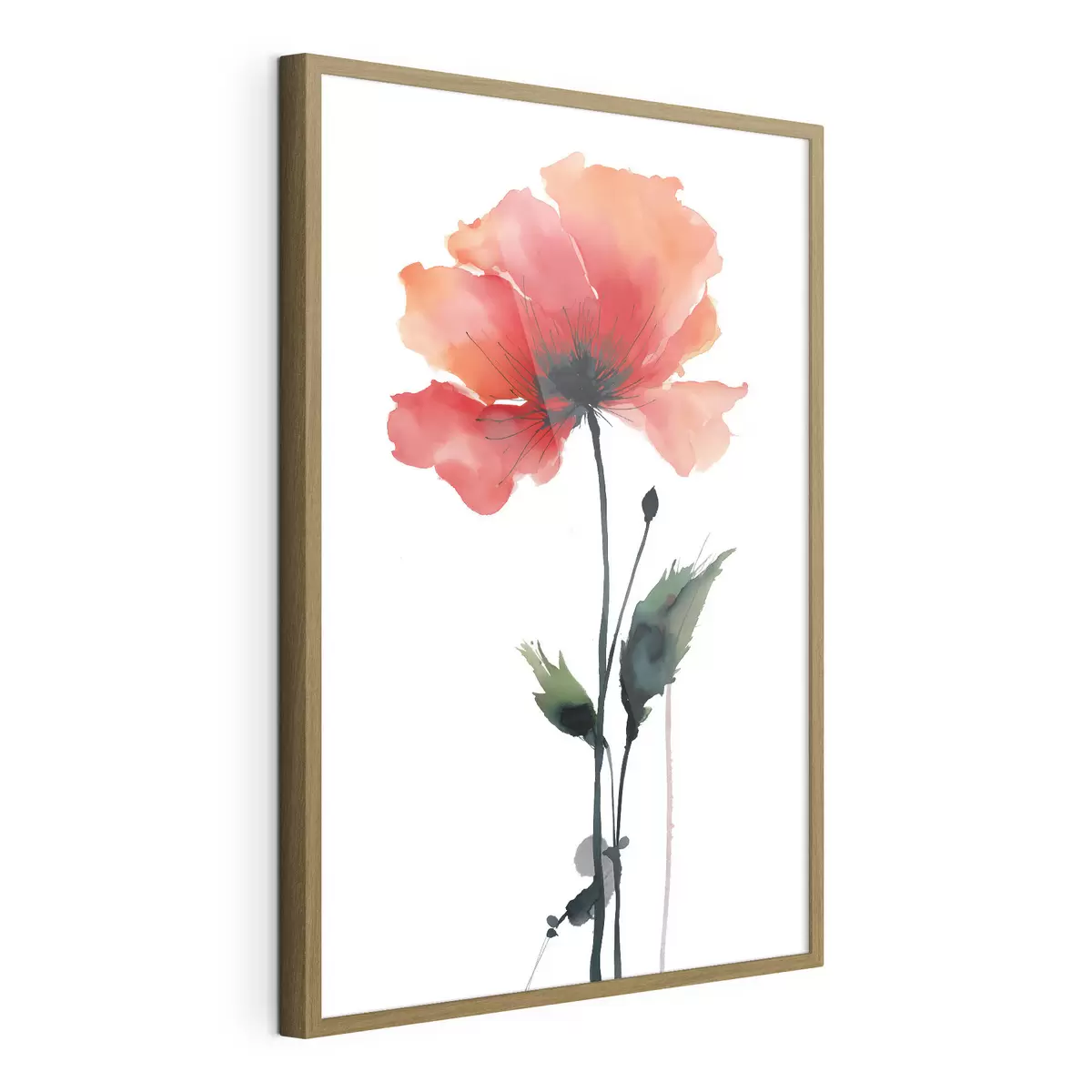 Poster Aquarell-Mohnblume in ruhigen Farben mit sanften Farbübergängen f47087