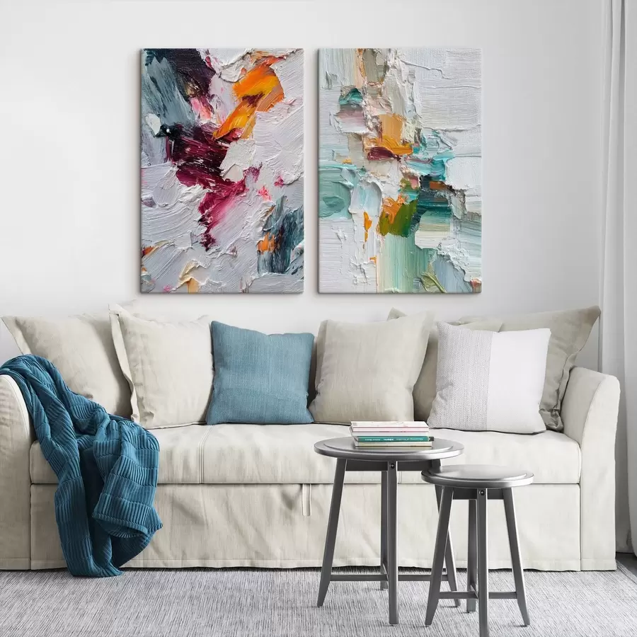 Fototapete Farbenfrohes Abstraktes mit groben Pinselstrichen in modernem Stil m01098