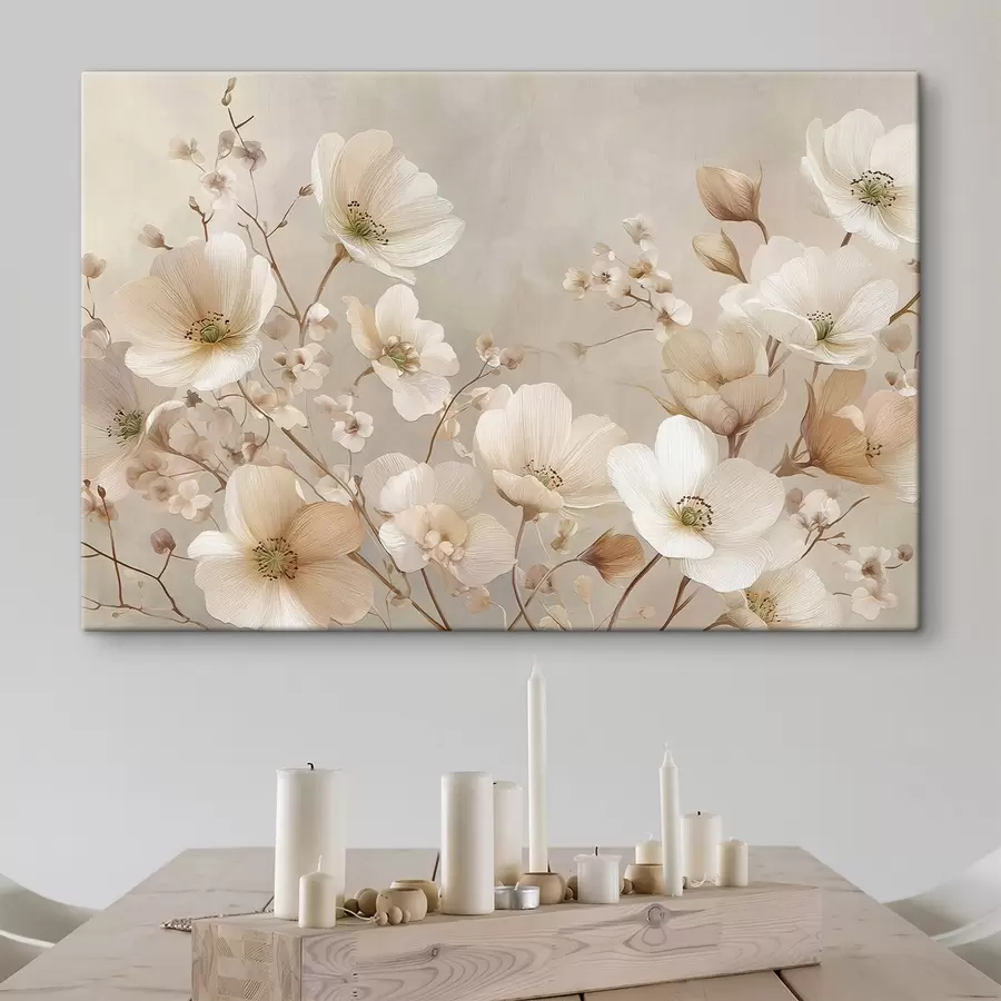 Fototapete Große Blumen auf hellem Hintergrund s47650