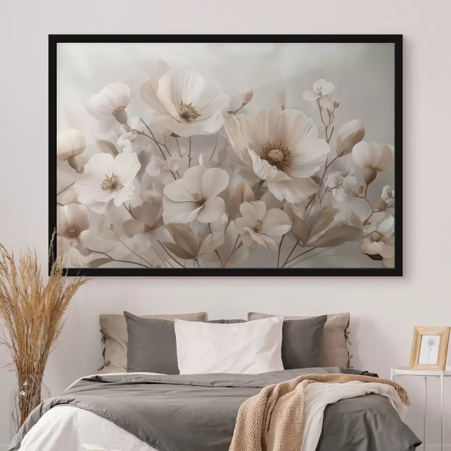 Fototapete Große Blumen auf hellem Hintergrund f47645