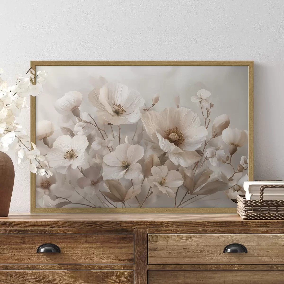 Poster Große Blumen auf hellem Hintergrund f47645