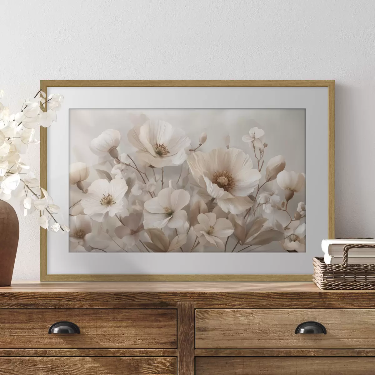 Poster Große Blumen auf hellem Hintergrund f47645