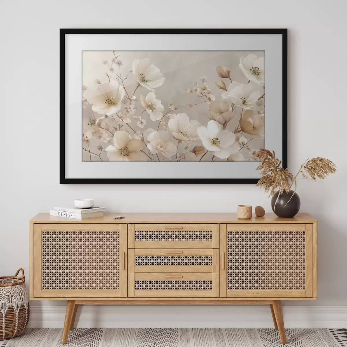 Poster Große Blumen auf hellem Hintergrund f47650