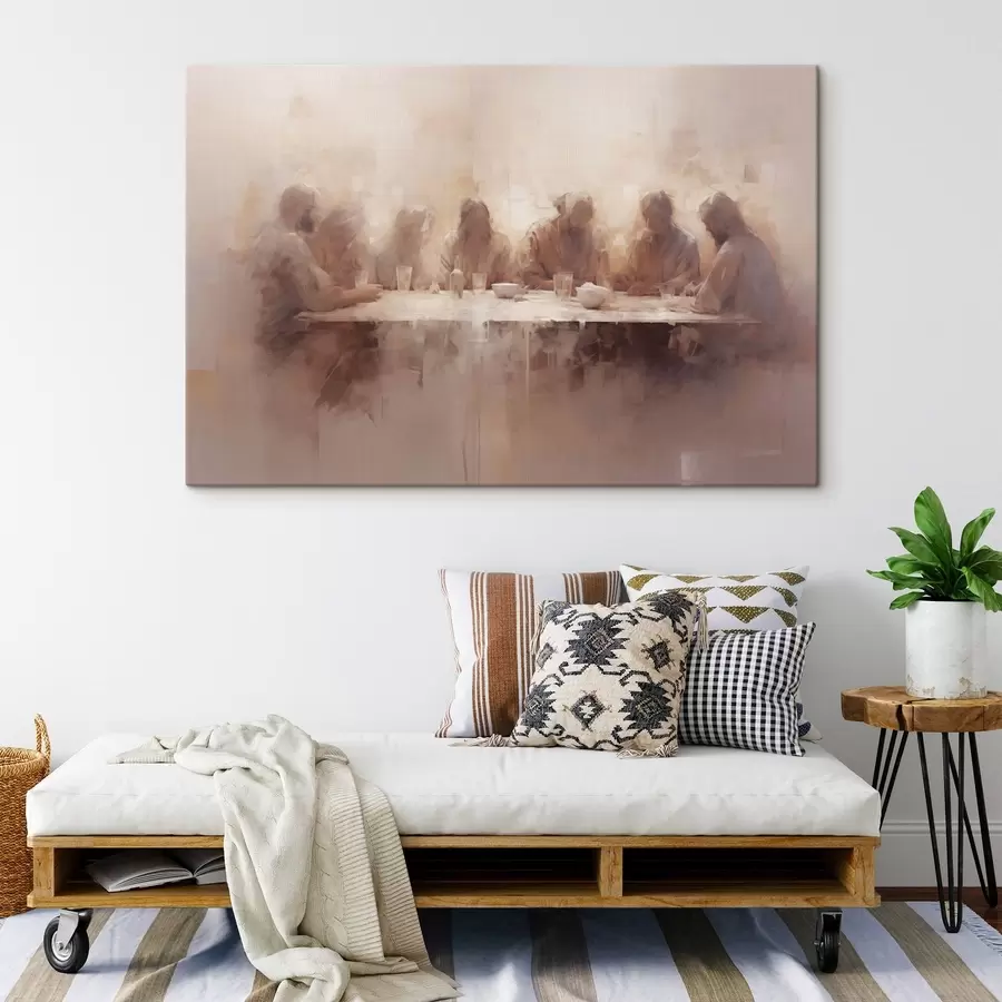 Fototapete Abendessen an einem großen Tisch s47671