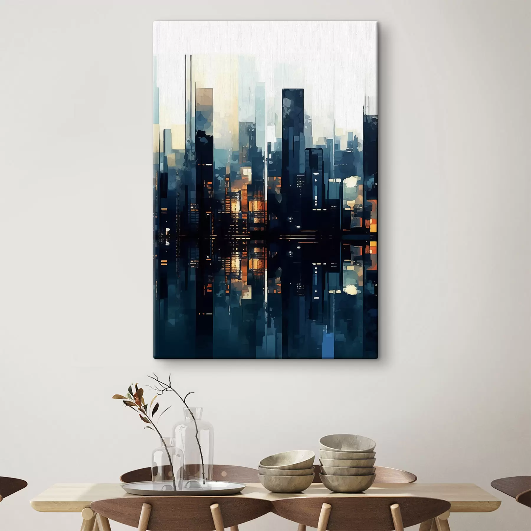 Fototapete Abendlicher Sonnenuntergang in einer Großstadt s47676