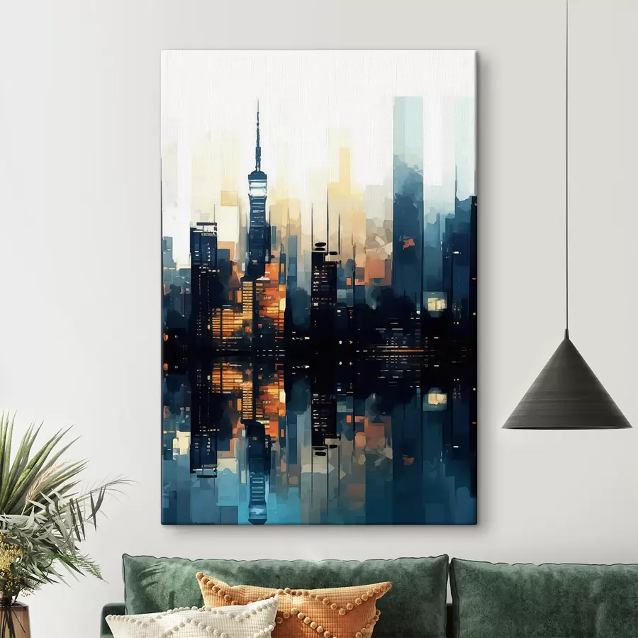 Fototapete Abendlicher Sonnenuntergang in einer Großstadt s47677