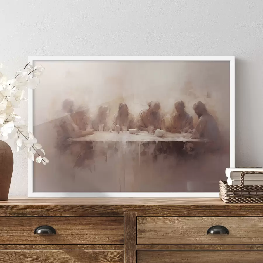 Fototapete Abendessen an einem großen Tisch f47671