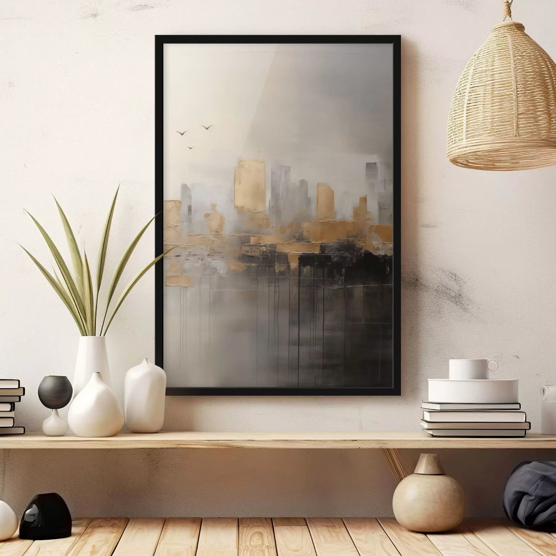 Fototapete Eine Stadt in ruhigen Farbtönen f47673