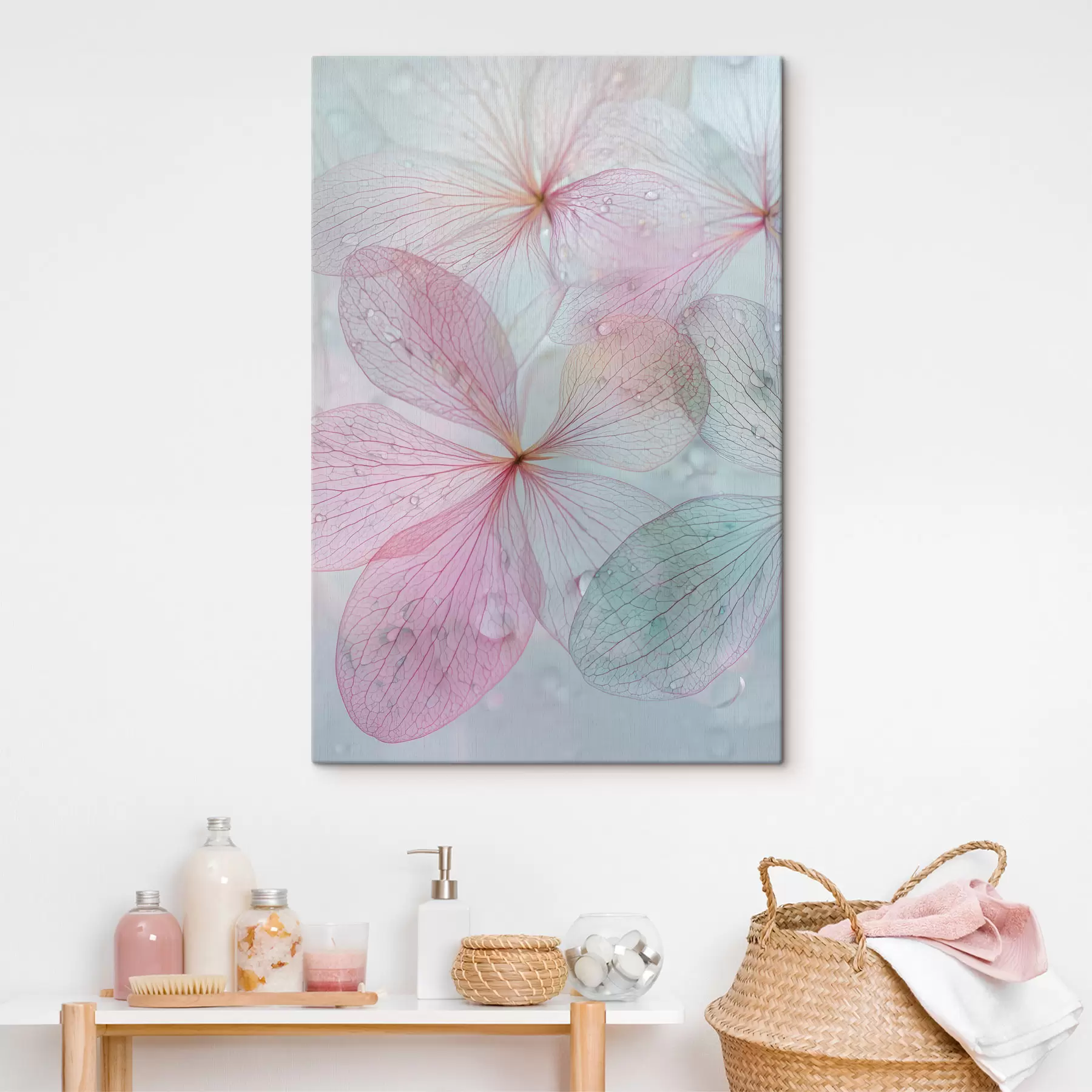 Fototapete Blumen mit Adern unter Wasser s47693