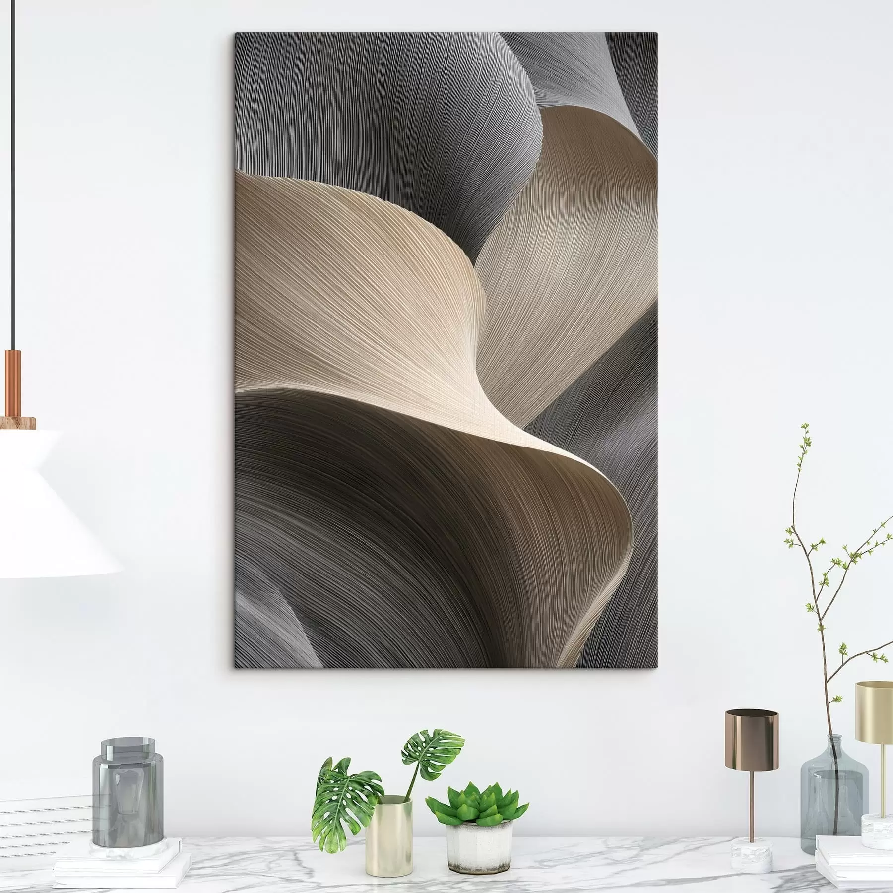 Fototapete abstrakte Wellen mit Volumenimitation s47696
