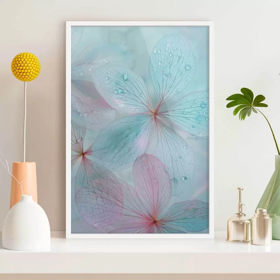 Fototapete Blumen mit Adern unter Wasser f47694