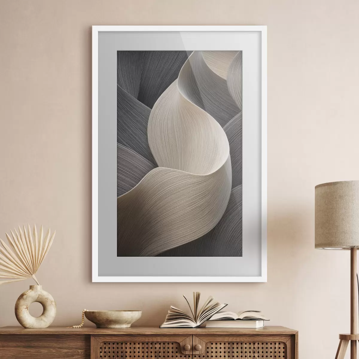 Poster abstrakte Wellen mit Volumenimitation f47697