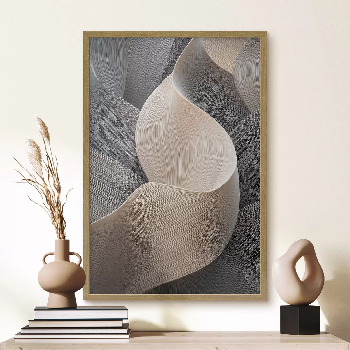 Poster abstrakte Wellen mit Volumenimitation f47697