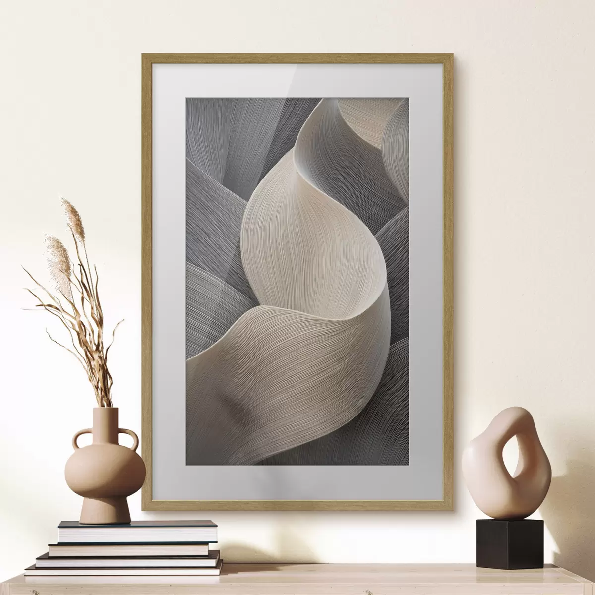 Poster abstrakte Wellen mit Volumenimitation f47697