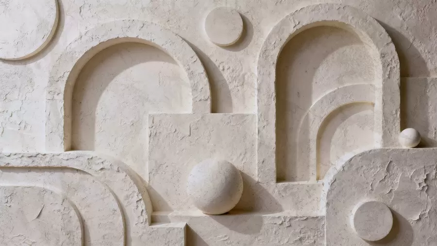 Fototapete Volumetrische Geometrie aus Beton w05186