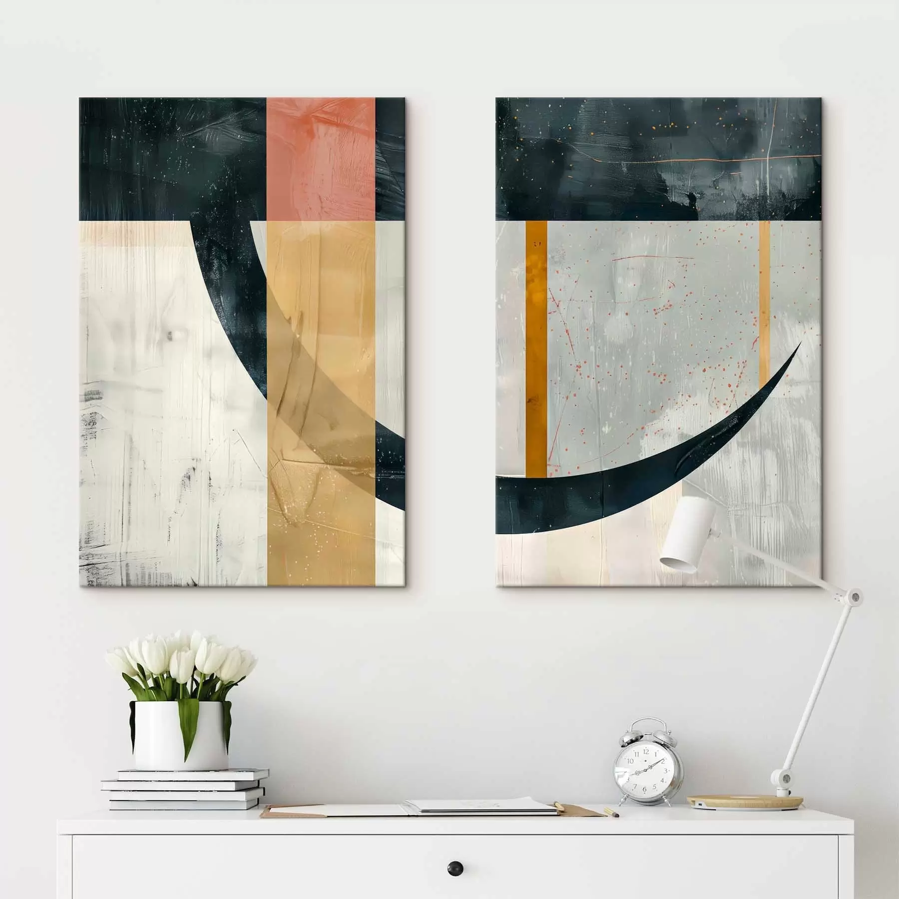 Fototapete Geometrische Formen auf einem verwitterten Hintergrund m01285