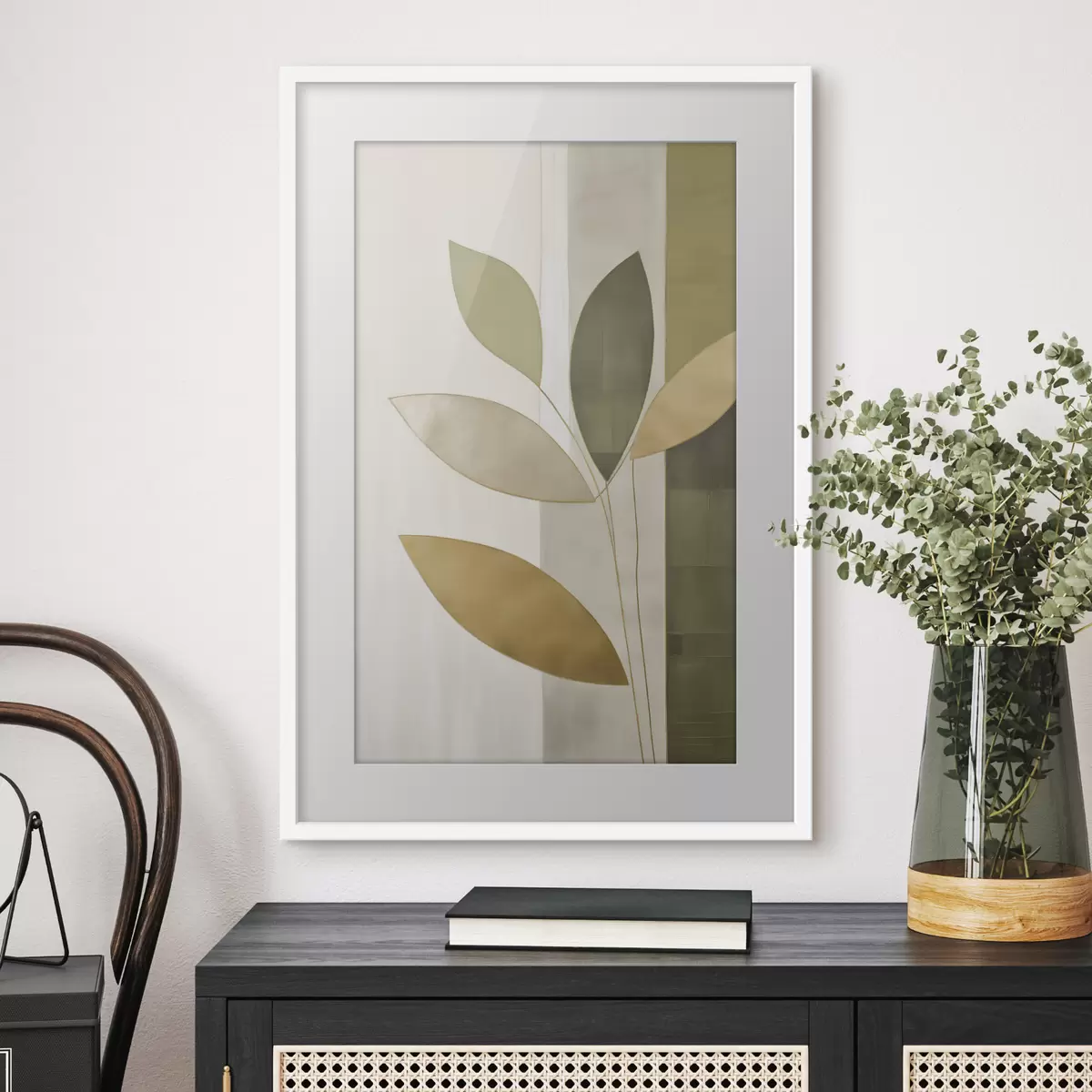 Poster Abstraktion mit Blättern f47713