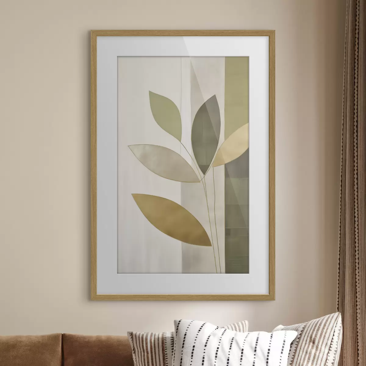 Poster Abstraktion mit Blättern f47713