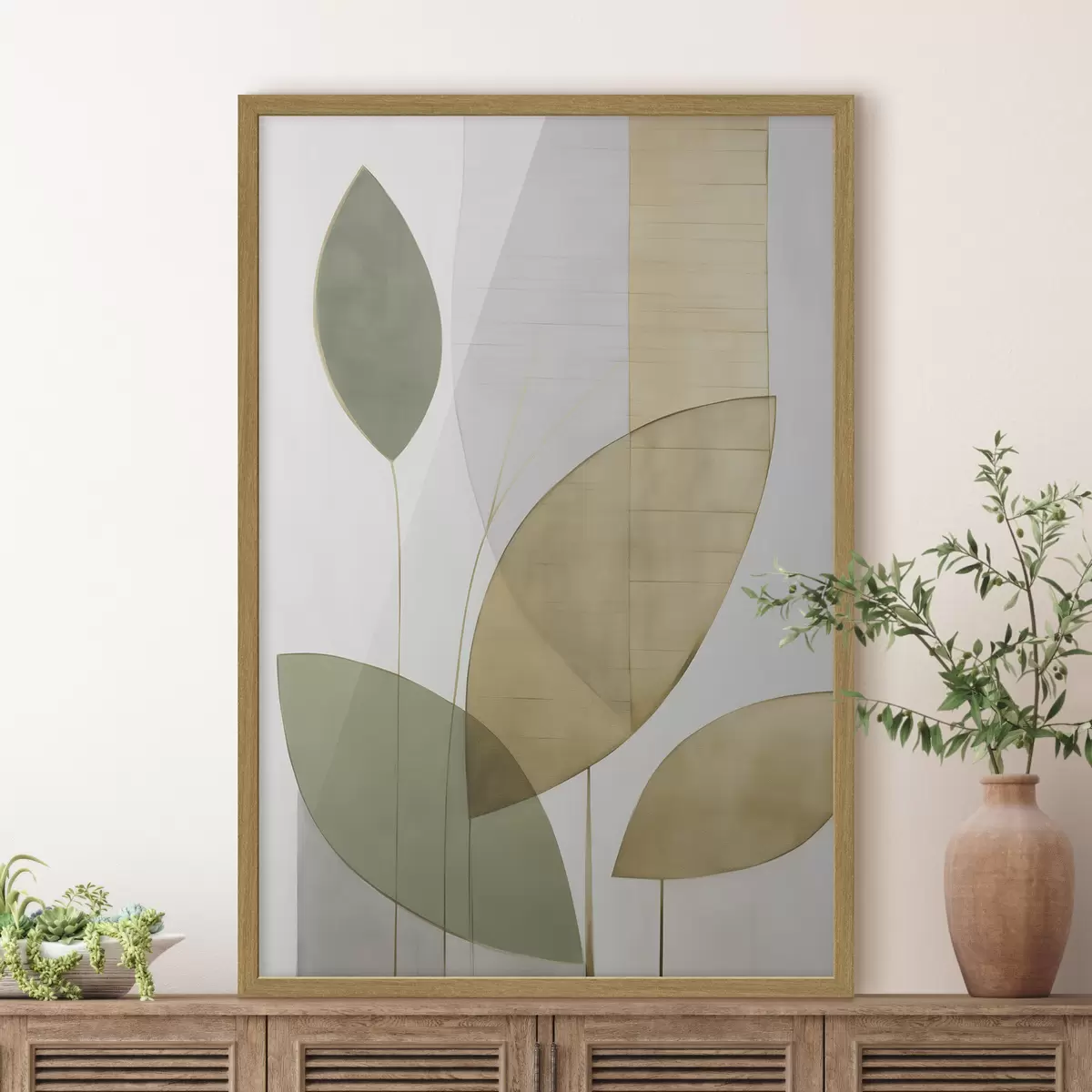 Poster Abstraktion mit Laubwerk f47714