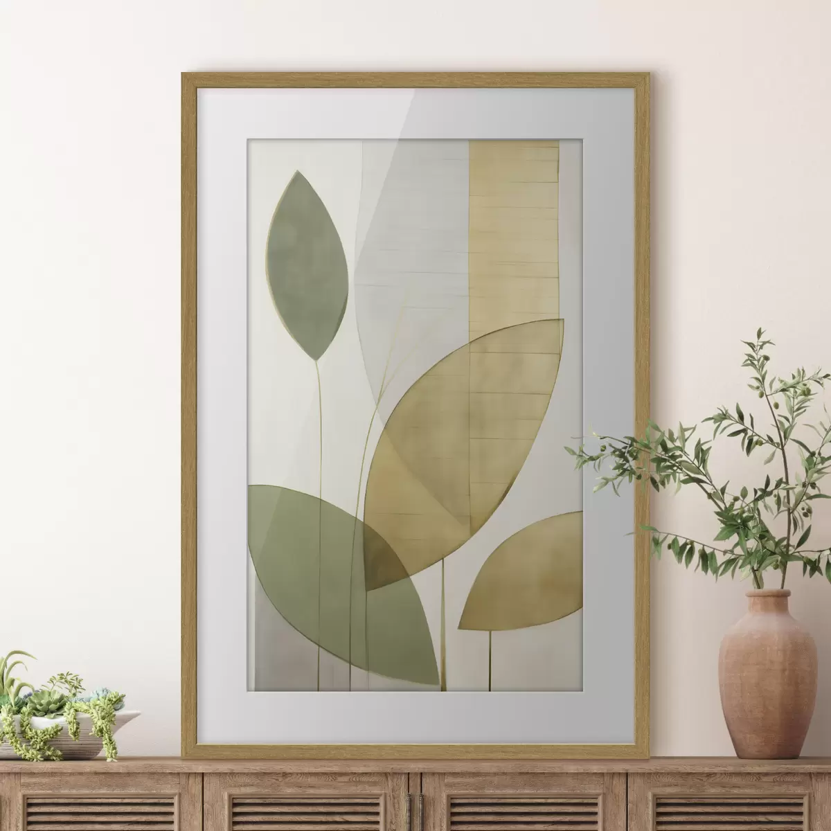 Poster Abstraktion mit Laubwerk f47714