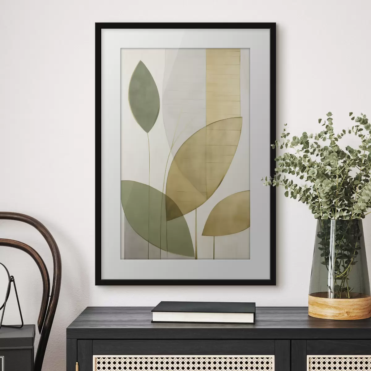 Poster Abstraktion mit Laubwerk f47714