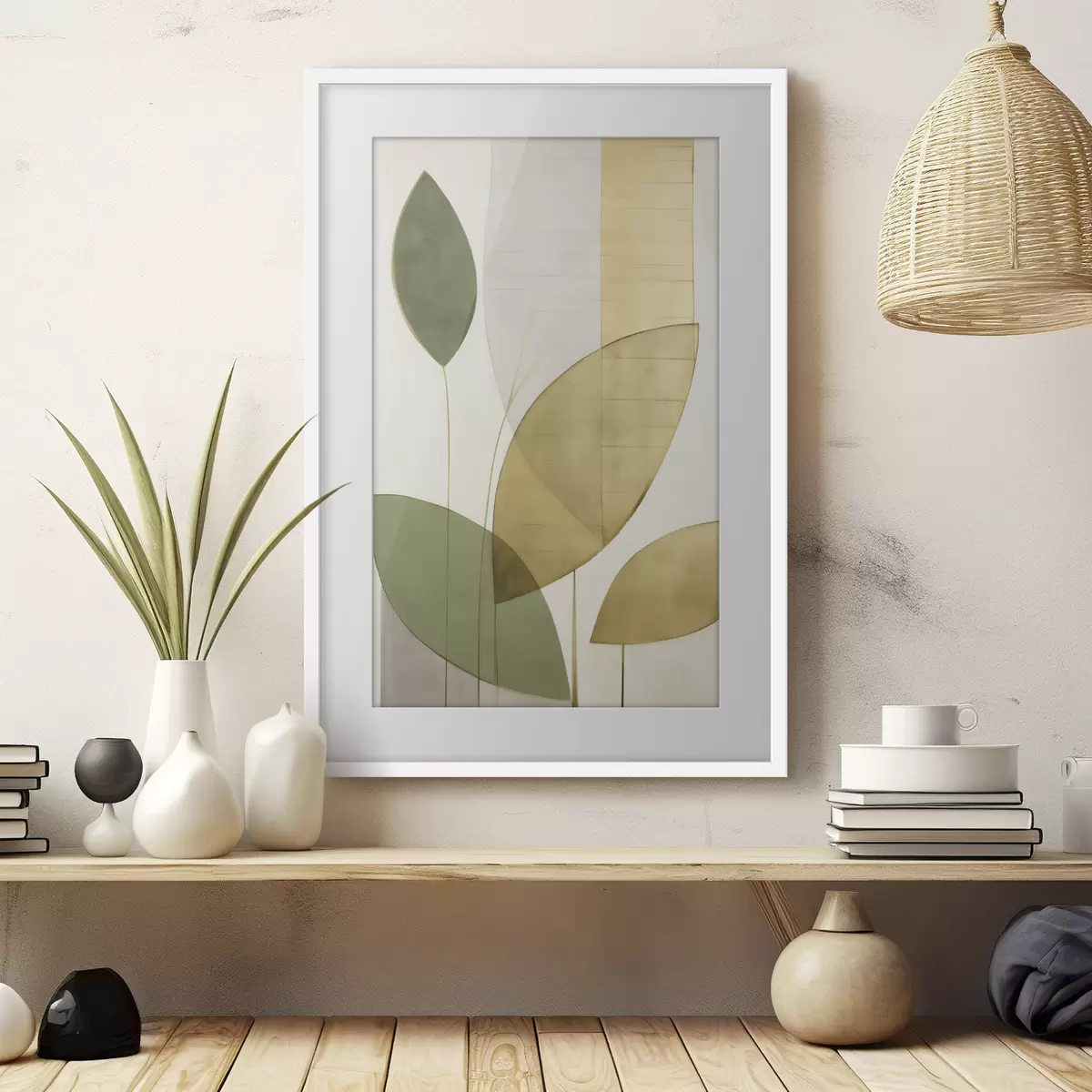 Poster Abstraktion mit Laubwerk f47714