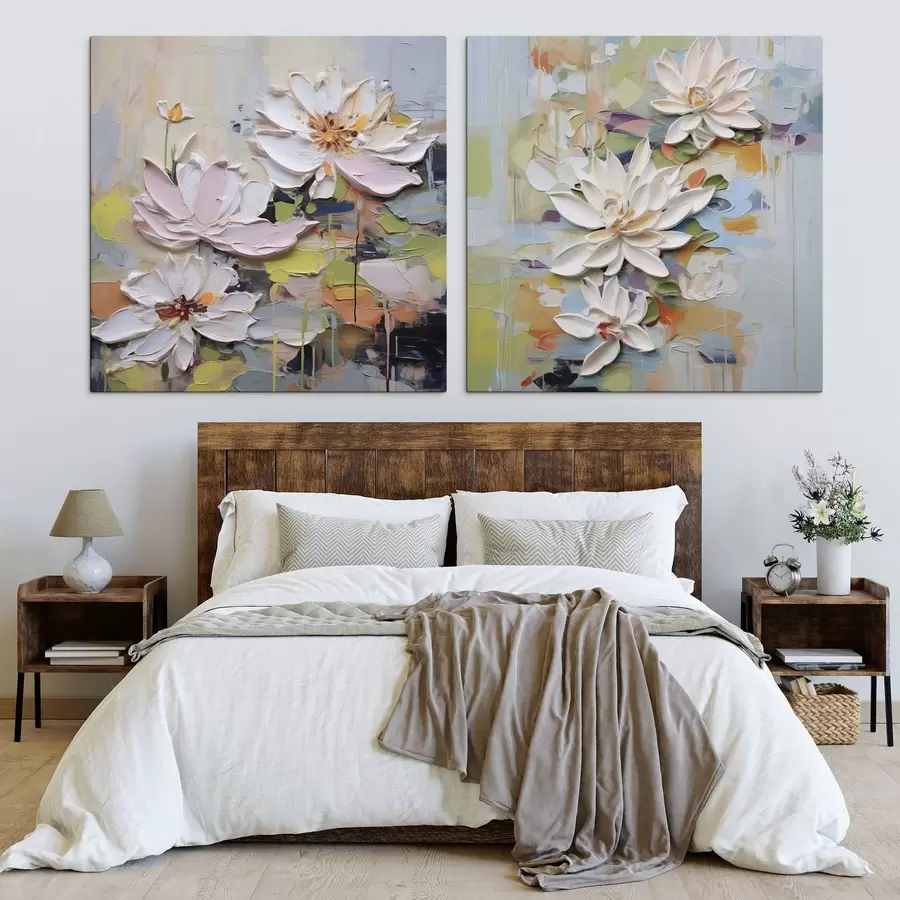 Fototapete Abstrakte Lotusblumen, Imitationsmalerei m01295