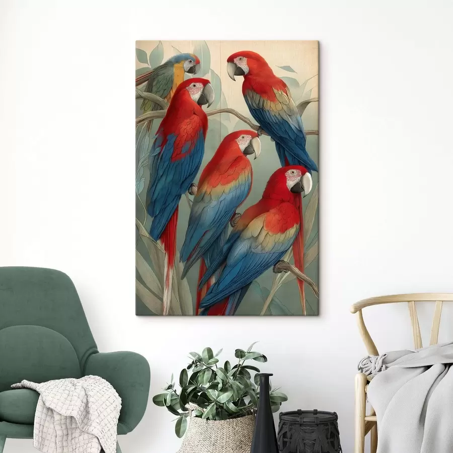 Fototapete Vintage-Papageien s47729