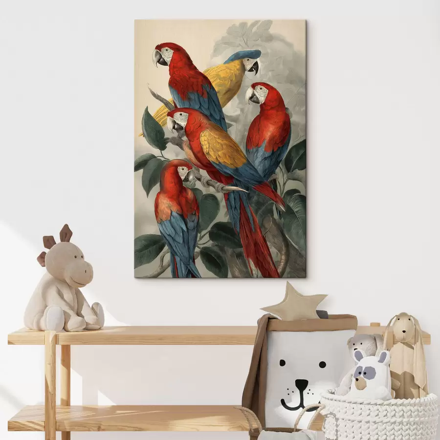 Fototapete Vintage-Papageien s47730