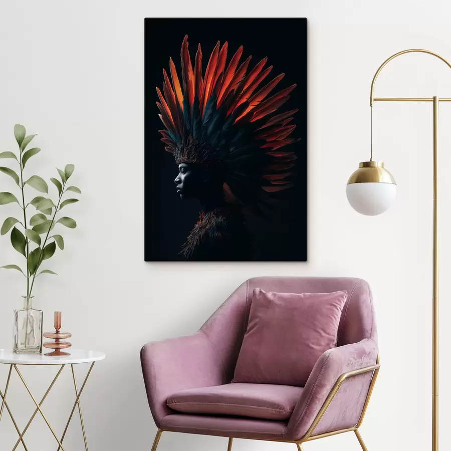 Fototapete Porträt mit Federn s47736