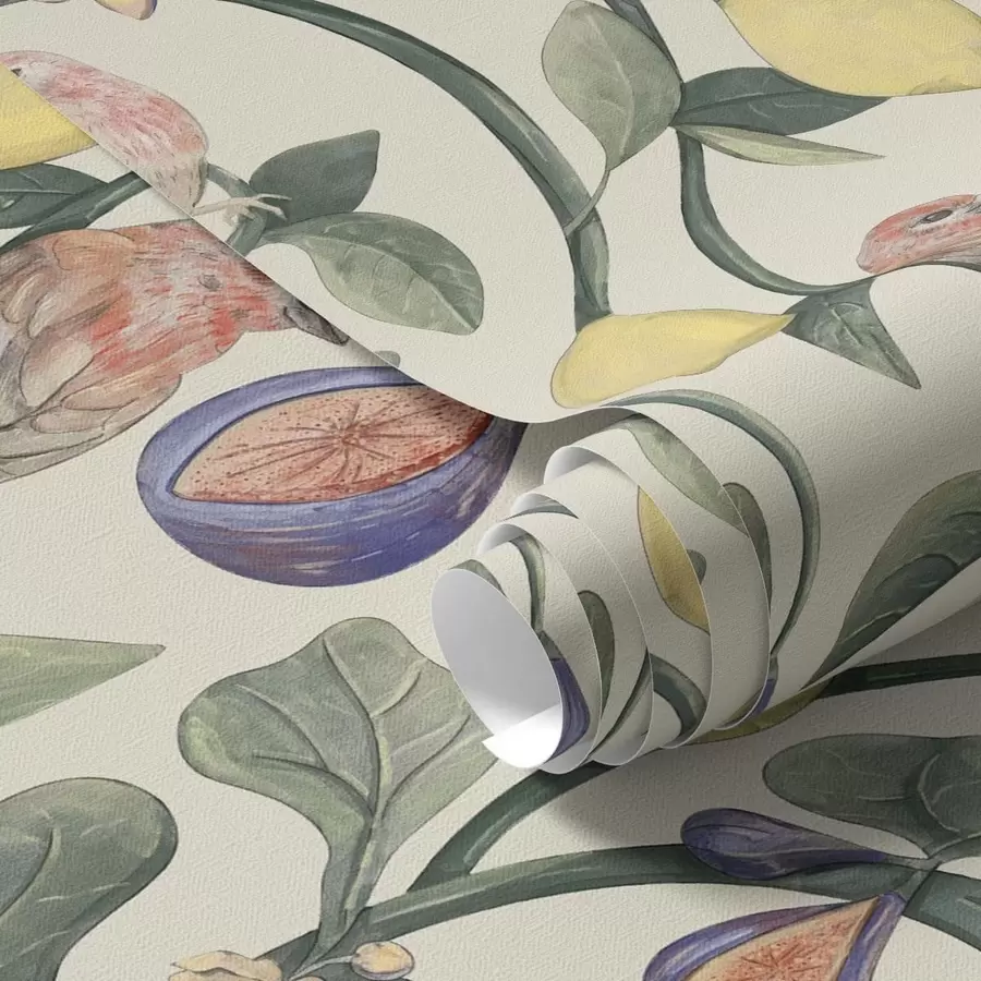 Fototapete Vögel zwischen Blättern und Früchten a01107