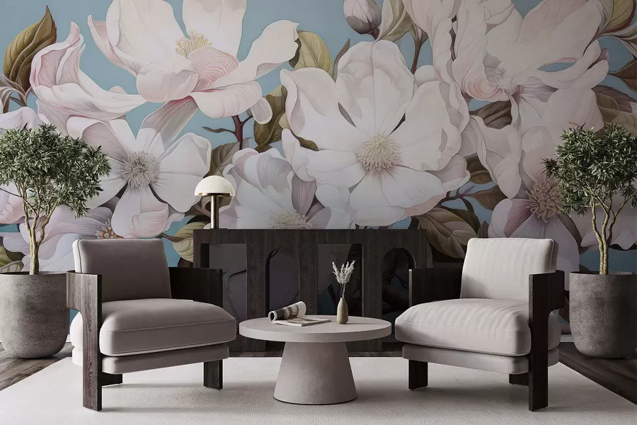 Fototapete Üppige Blumen auf einem Ast w05178