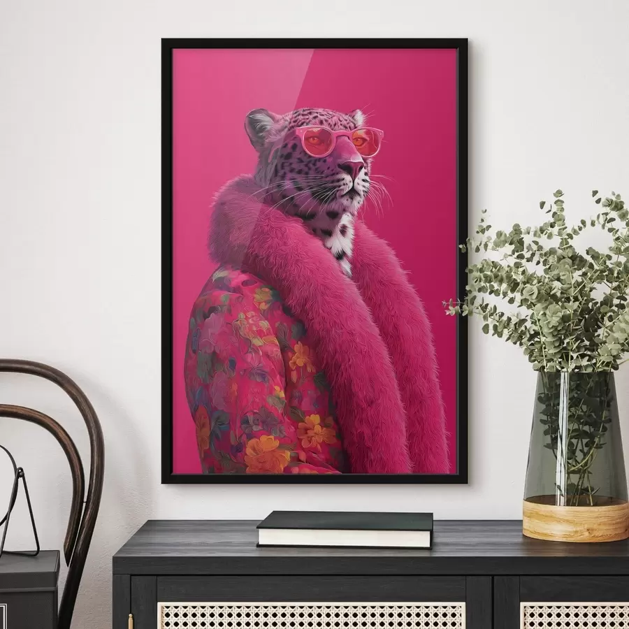 Fototapete Leopard in einem glamourösen Mantel f47734