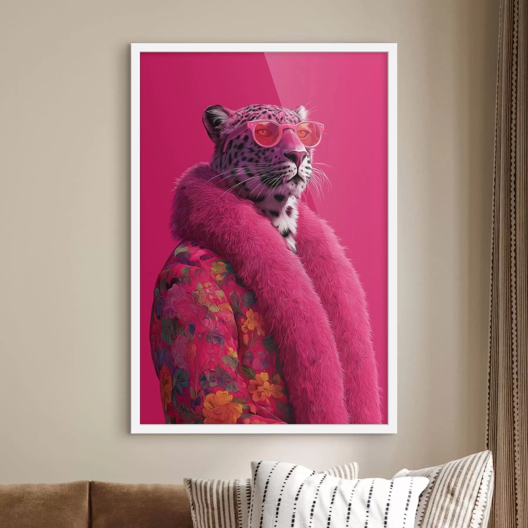 Fototapete Leopard in einem glamourösen Mantel f47734