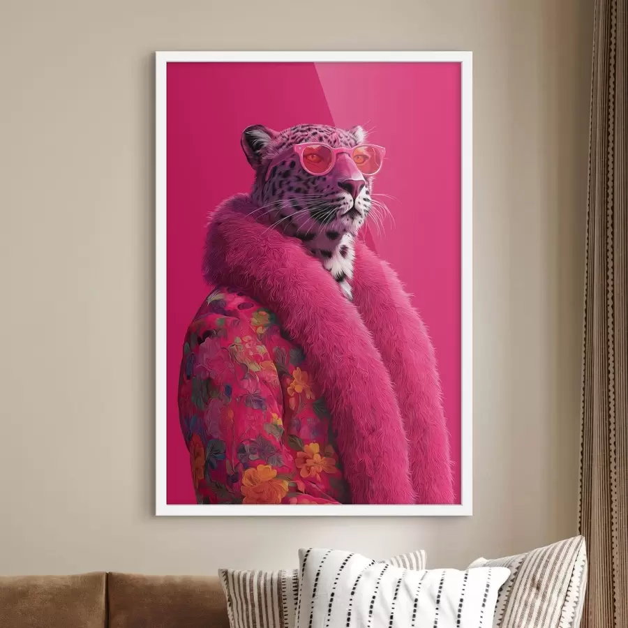 Fototapete Leopard in einem glamourösen Mantel f47734