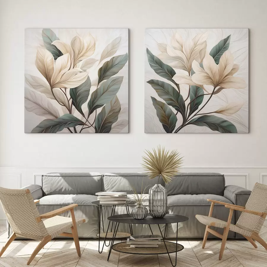 Fototapete Blumen mit Blättern m01271