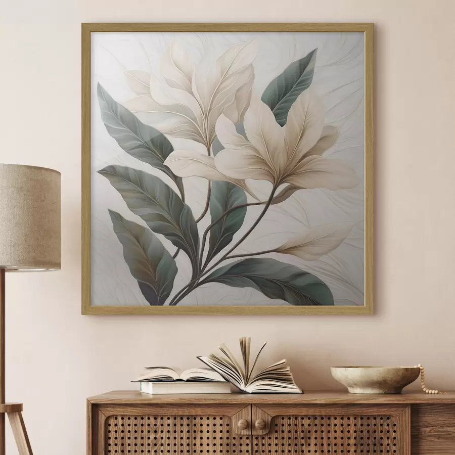 Fototapete Blumen mit Blättern f47669
