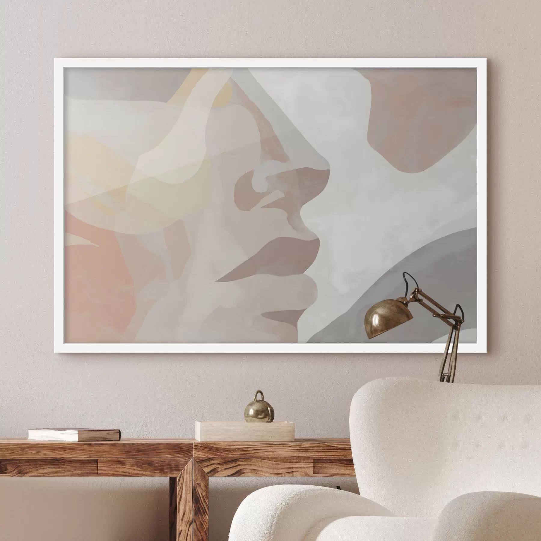 Fototapete Abstraktes minimalistisches Gesicht f47774