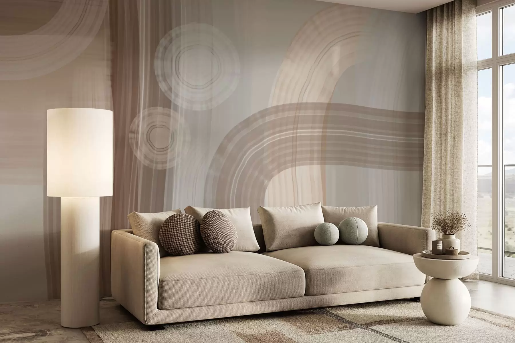 Fototapete moderne Abstraktion mit breiten Pinselstrichen w04876