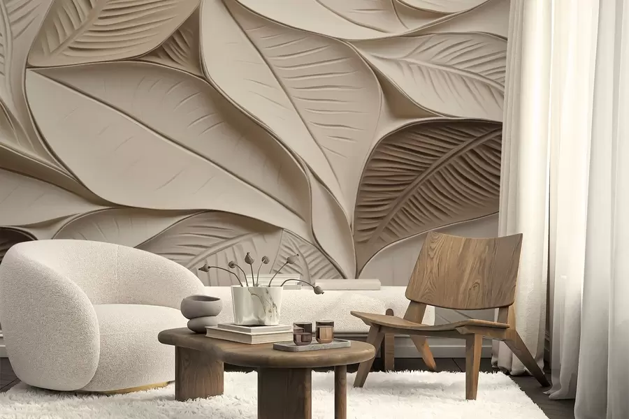 Fototapete Abstrakte Blätter mit Adern w05209