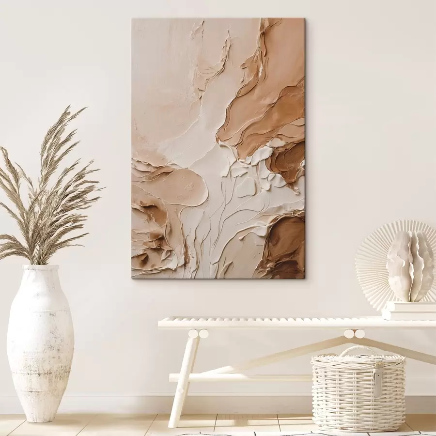 Fototapete Beigefarbene strukturierte Striche mit glatten Linien s47274