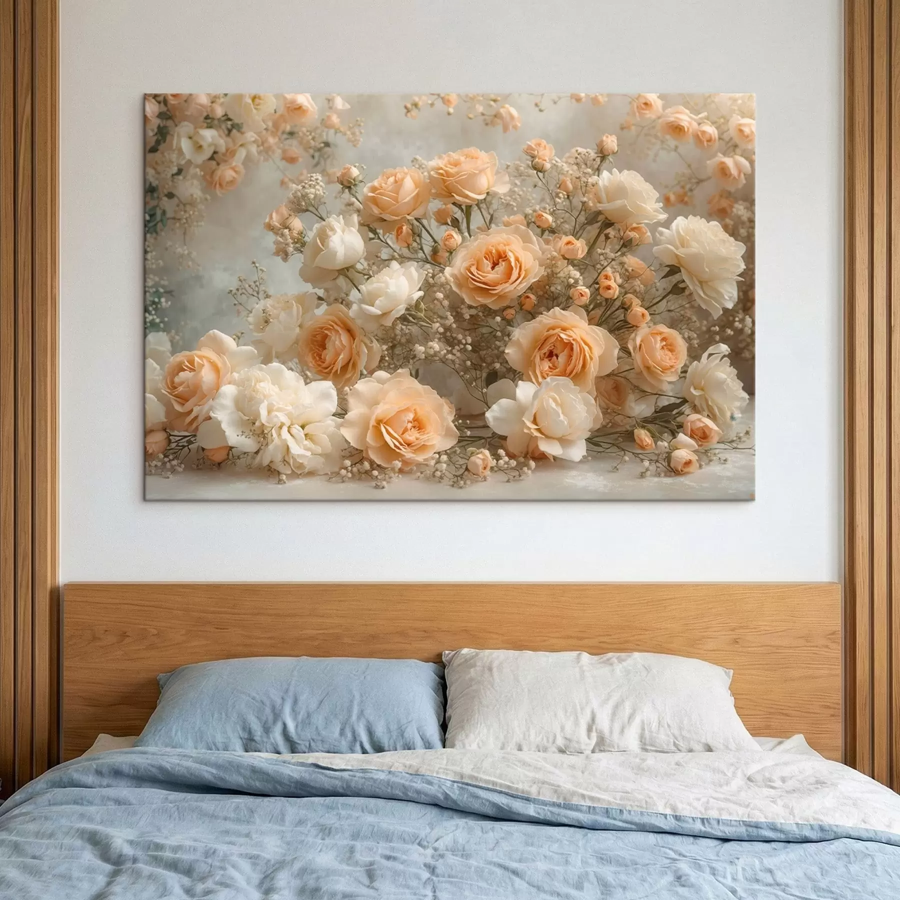 Fototapete Zarte cremefarbene Rosen in einem großen Arrangement s47279