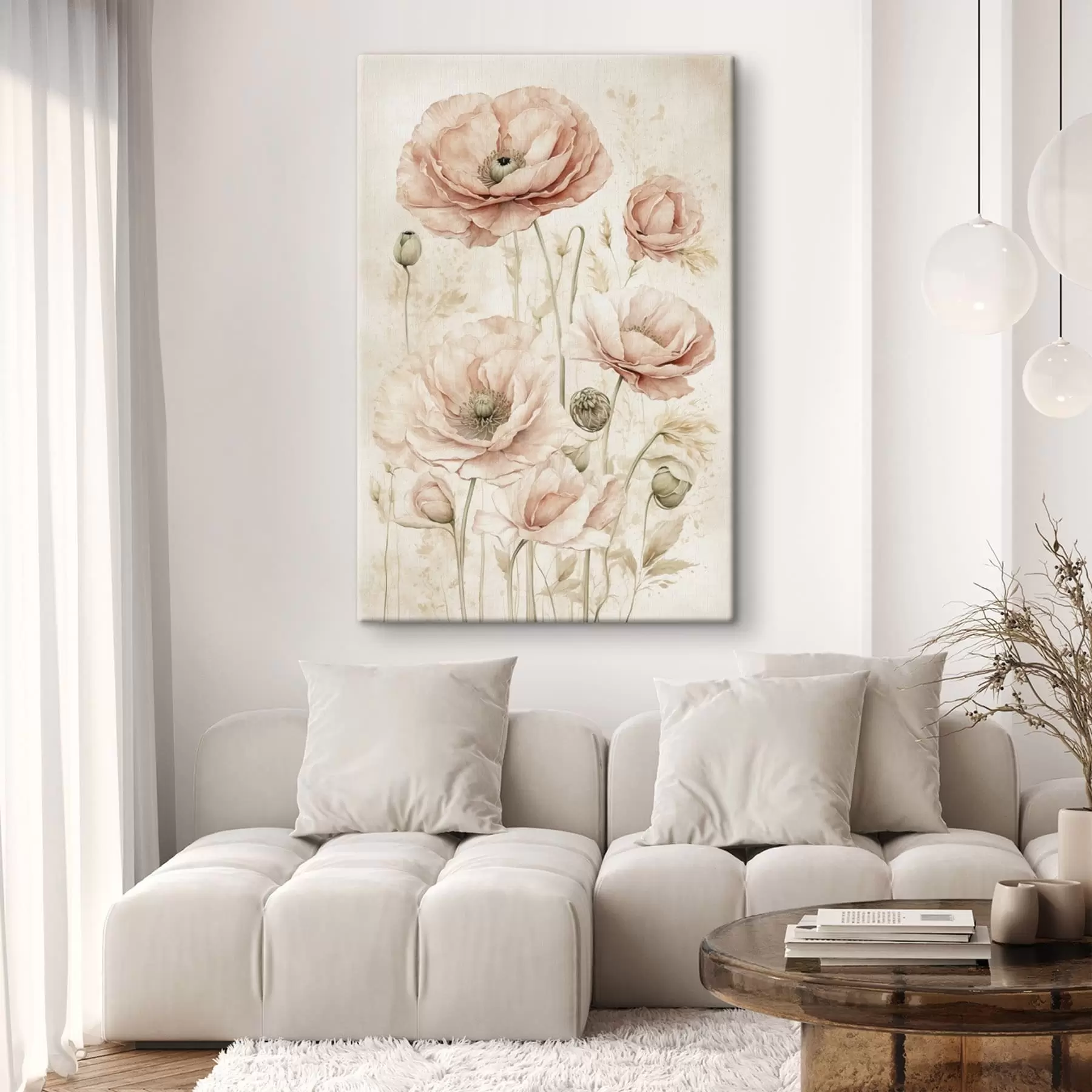 Fototapete Zarte Blumen in hellrosa Farbtönen s47756